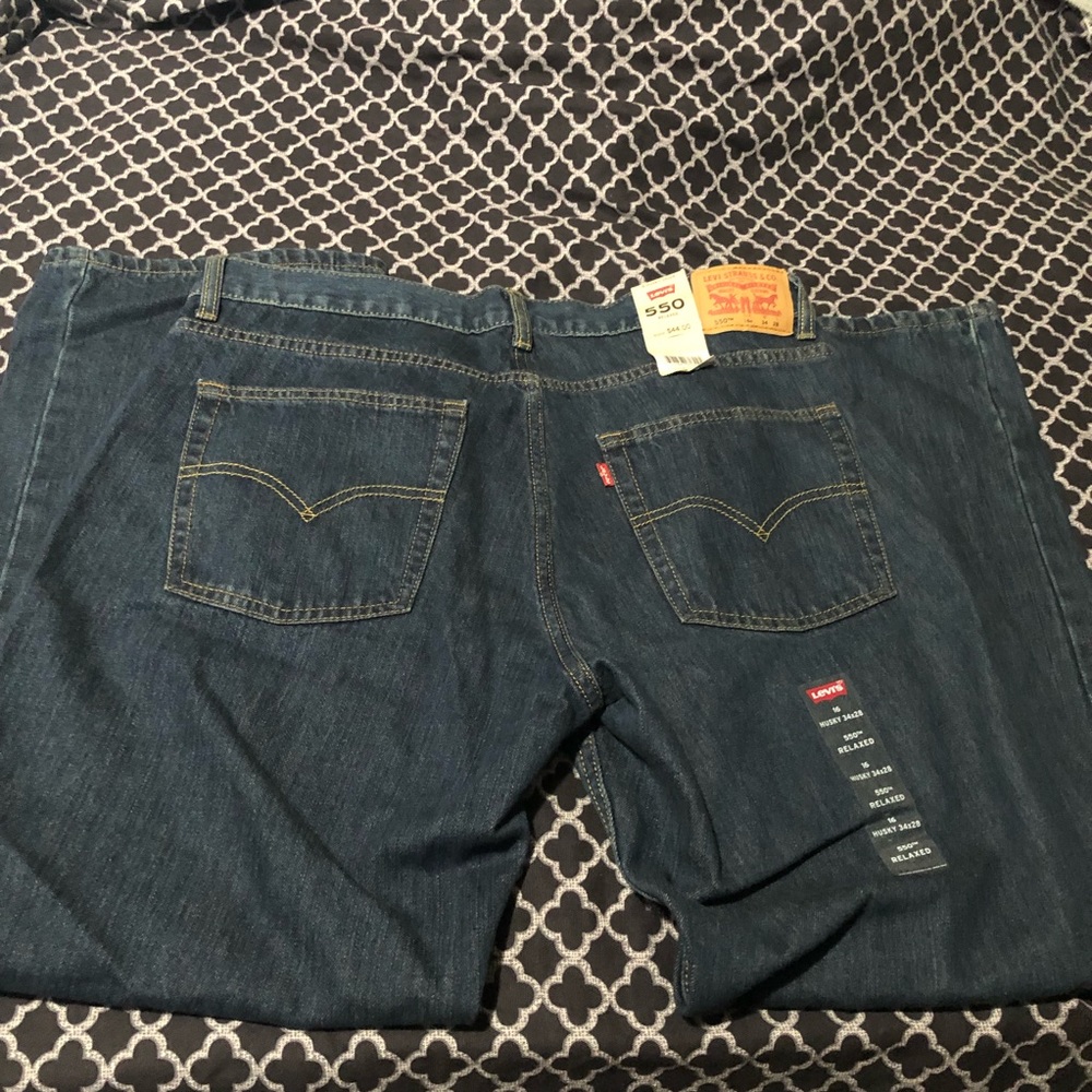 Levi’s 550 Jeans Boys Youth 16 Husky 34x28 Relaxed Fit Cotton Medium Wash Denim
